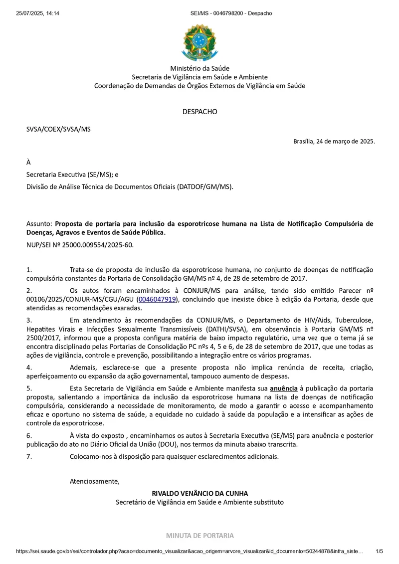 Lista de doenças de notificação compulsória parte 1