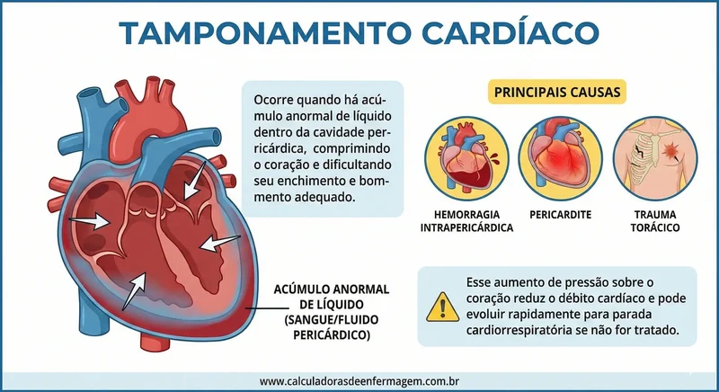 Ilustração Tamponamento Cardíaco