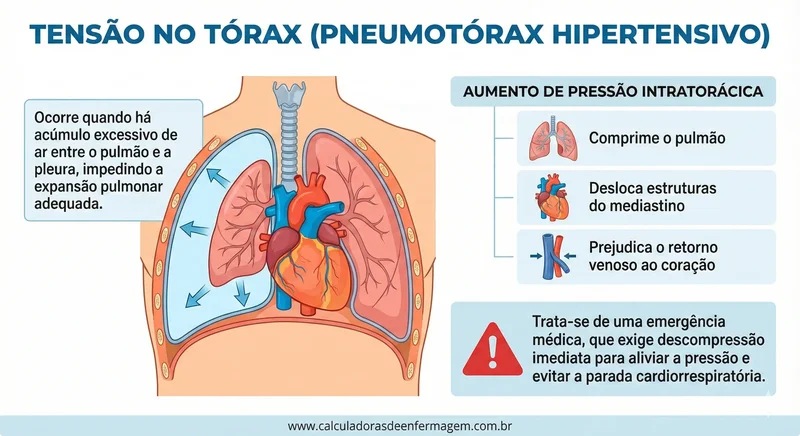 Ilustração Pneumotórax Hipertensivo