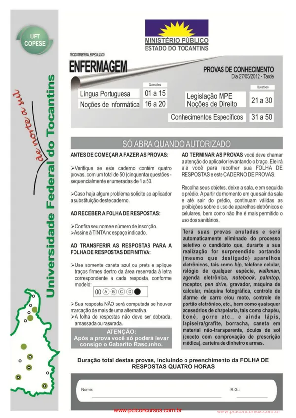 Tecnico Enfermagem FGV MPU Brasilia DF 2025