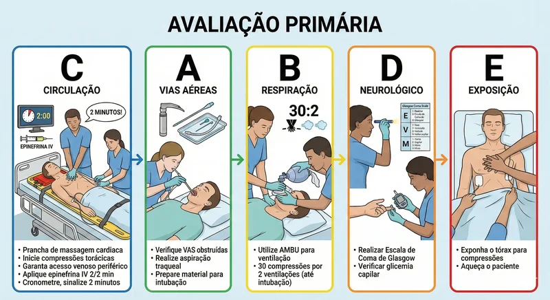 Avaliação Primária ABCDE detalhada no ACLS