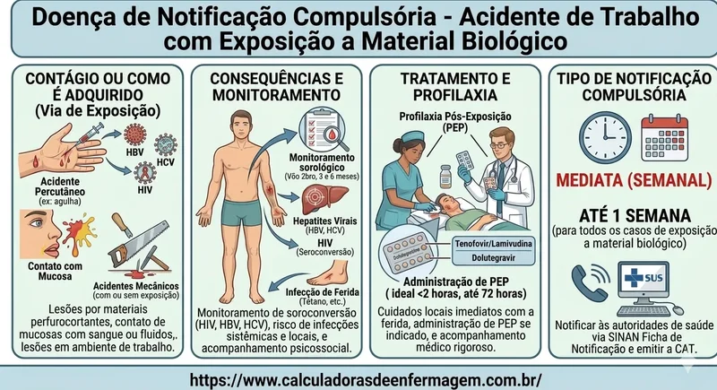 Acidente de trabalho (com exposição a material biológico e outros)