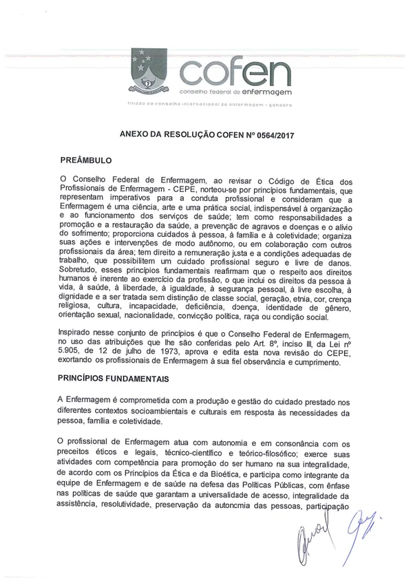 Codigo De Etica Dos Profissionais De Enfermagem Cofen