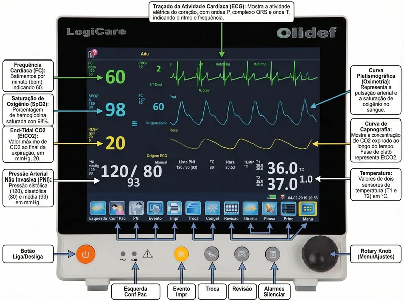 Display Monitor Multiparametros Explicativo