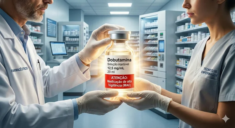 FARMACEUTICO LIBERANDO A MEDICAÇÃO DE ALTA VIGILANCIA DA FARMACIA PARA O TECNICO DE ENFERMAGEM