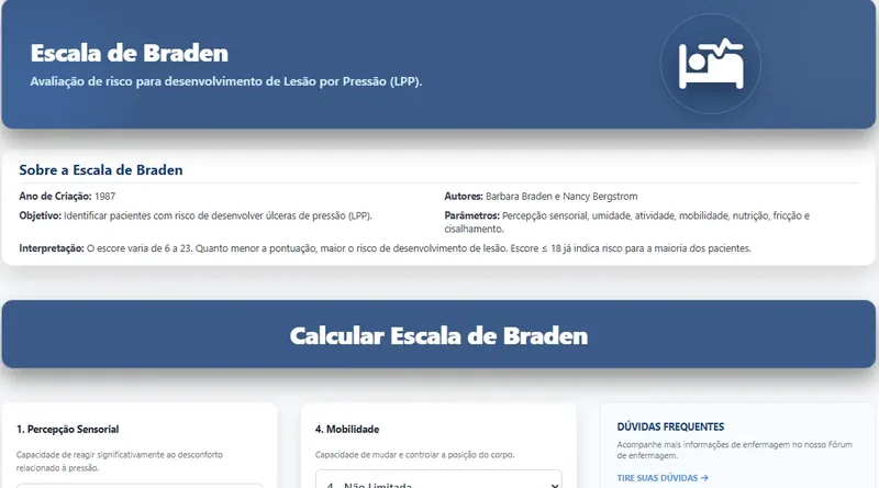Pagina Site Escala Braden